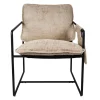 Fauteuil en tissu et fer beige - Element