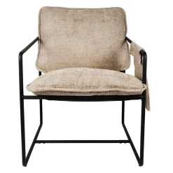 Fauteuil en tissu et fer beige - Element