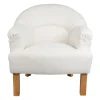 Fauteuil en tissu et hévéa ecru - Cheverny