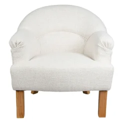Fauteuil en tissu et hévéa ecru - Cheverny