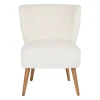 Fauteuil en velours côtelé écru - Eleonor