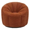 Fauteuil pivotant en tissu terracotta - Kelvin