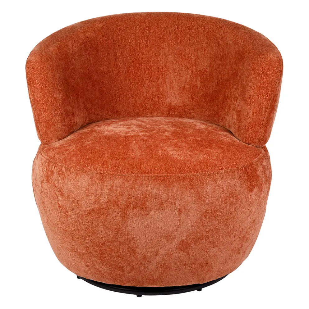 Fauteuil pivotant en tissu terracotta - Zeline