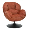 Fauteuil pivotant en tissu terracotta - Volda