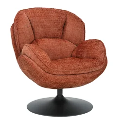Fauteuil pivotant en tissu terracotta - Volda
