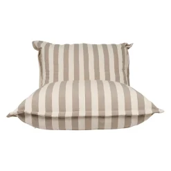 Fauteuil pouf d'extérieur en tissu rayé beige et écru 110xh70cm - Sola