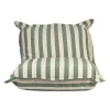 Fauteuil pouf d'extérieur en tissu rayé sauge et écru 110xh70cm - Sola