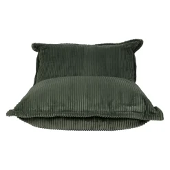 Fauteuil pouf en velours côtelé vert - Sola