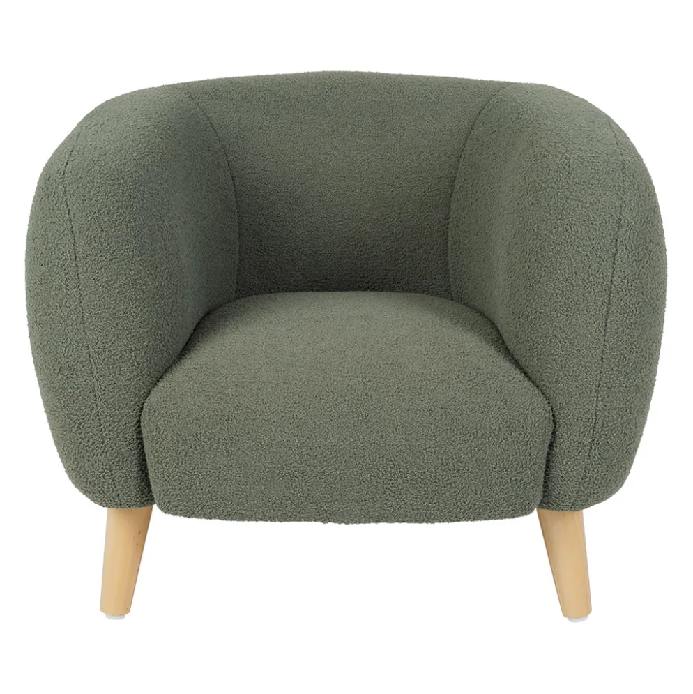 Fauteuil pour enfant en tissu bouclette sauge - Songes