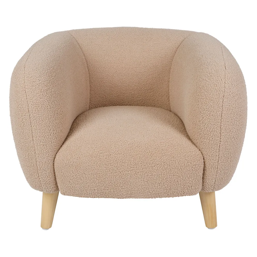 Fauteuil pour enfant en tissu bouclette beige - Songes