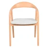 Fauteuil repas en tissu blanc cassé - Revano