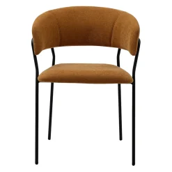 Fauteuil repas en tissu et fer ocre - Wilona