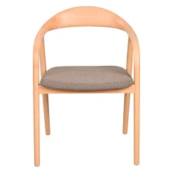 Fauteuil repas en tissu taupe - Revano
