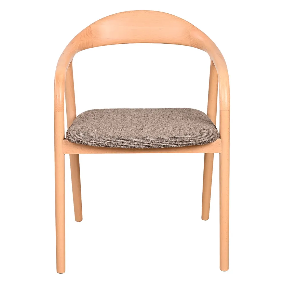 Fauteuil repas en tissu taupe - Revano