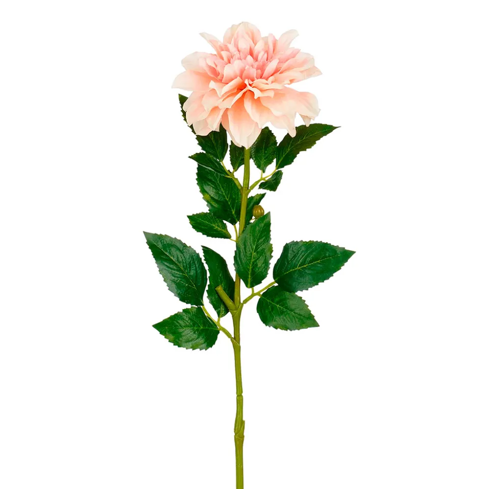 Fleur artificielle Dalhia en tissu saumon h59cm
