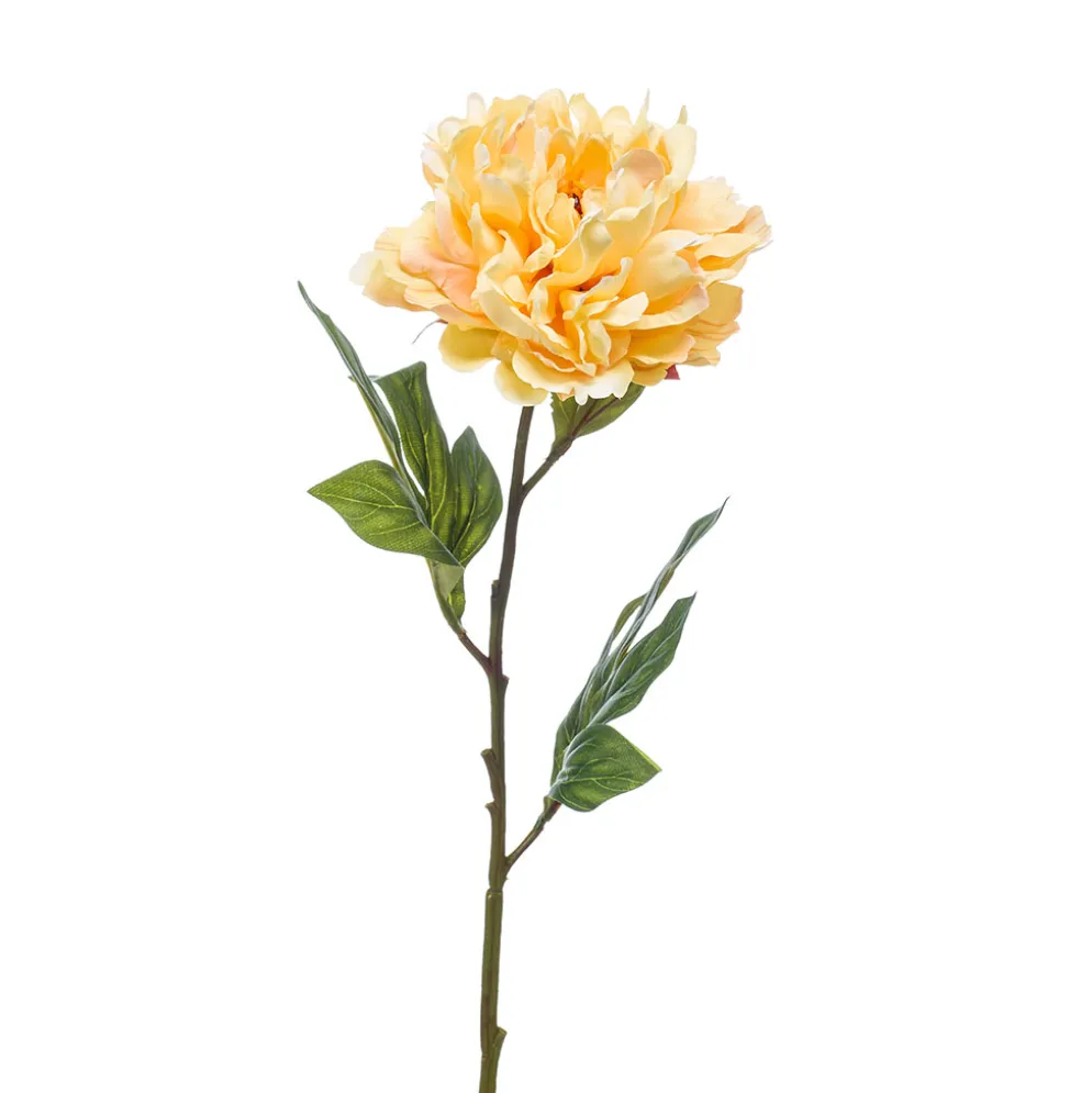 Fleur artificielle pivoine jaune h77cm