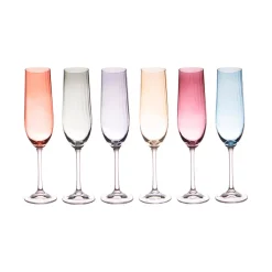 Flûtes à champagne x6 en cristallin multicolore 19cl - Lumen