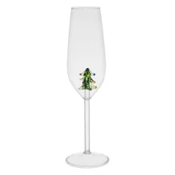 Flute sapin en verre borosilicate vert 25cl - Noel