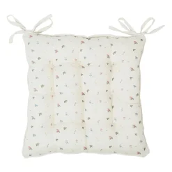 Galette chaise carrée p'tite fleur naturel 40x40cm en coton