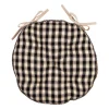 Galette chaise ronde en coton noir d40cm - Campagne