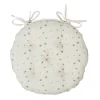 Galette chaise ronde p'tite fleur naturel d40cm en coton