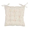 Galette de chaise en coton beige 40x40cm - Lucile