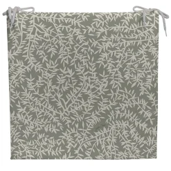 Galette de chaise extérieure en coton vert 40x40cm - Cueillette