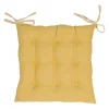Galette de chaise rayée en coton jaune 40x40cm - Campagne