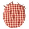 Galette de chaise ronde rouge en coton