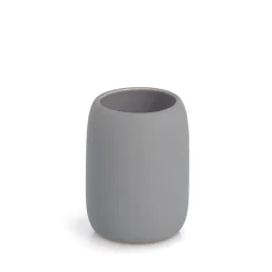 Gobelet pour brosse à dents en céramique gris h11cm