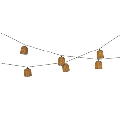 Guirlande solaire 8 LED en résine tréssée blanc chaud L210cm