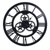Horloge murale noir d70cm - Engrenage