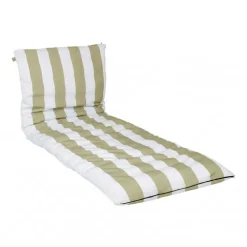 Housse bain de soleil rayé lin et blanc 70x190cm - Riviera