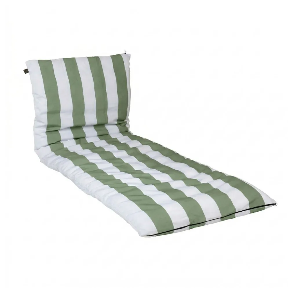 Housse de bain soleil rayé amande et blanc 70x190cm - Riviera