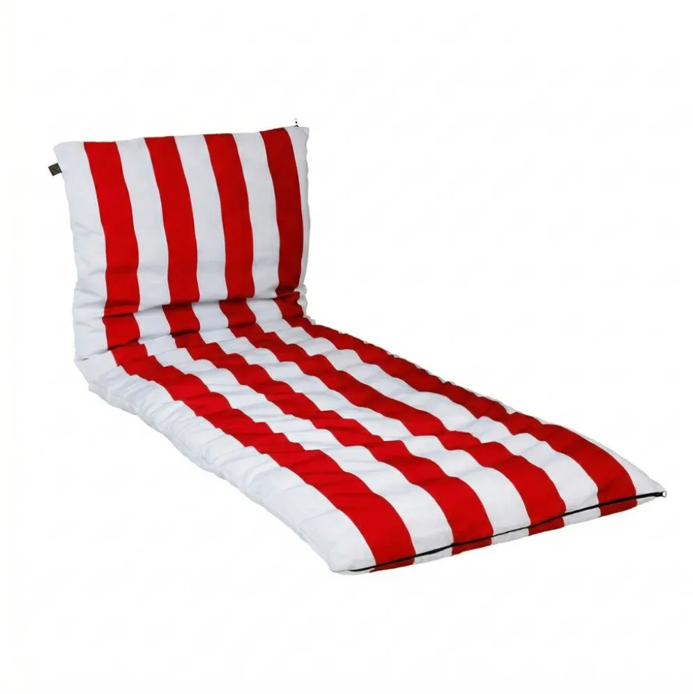Housse de bain soleil rayé vermillon et blanc 70x190cm - Riviera