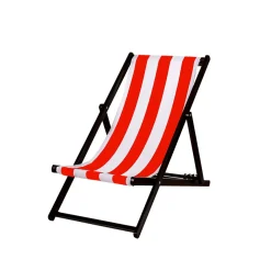 Housse de chilienne rayée vermillon et blanc 43x144cm - Riviera