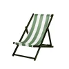 Housse de chilienne rayée amande et blancu 44x144cm - Riviera