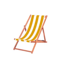 Housse de chilienne rayée ocre et blanc 43x144cm - Riviera