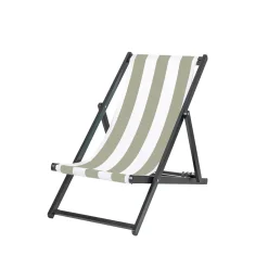 Housse de chilienne rayée lin et blanc 43x144cm - Riviera