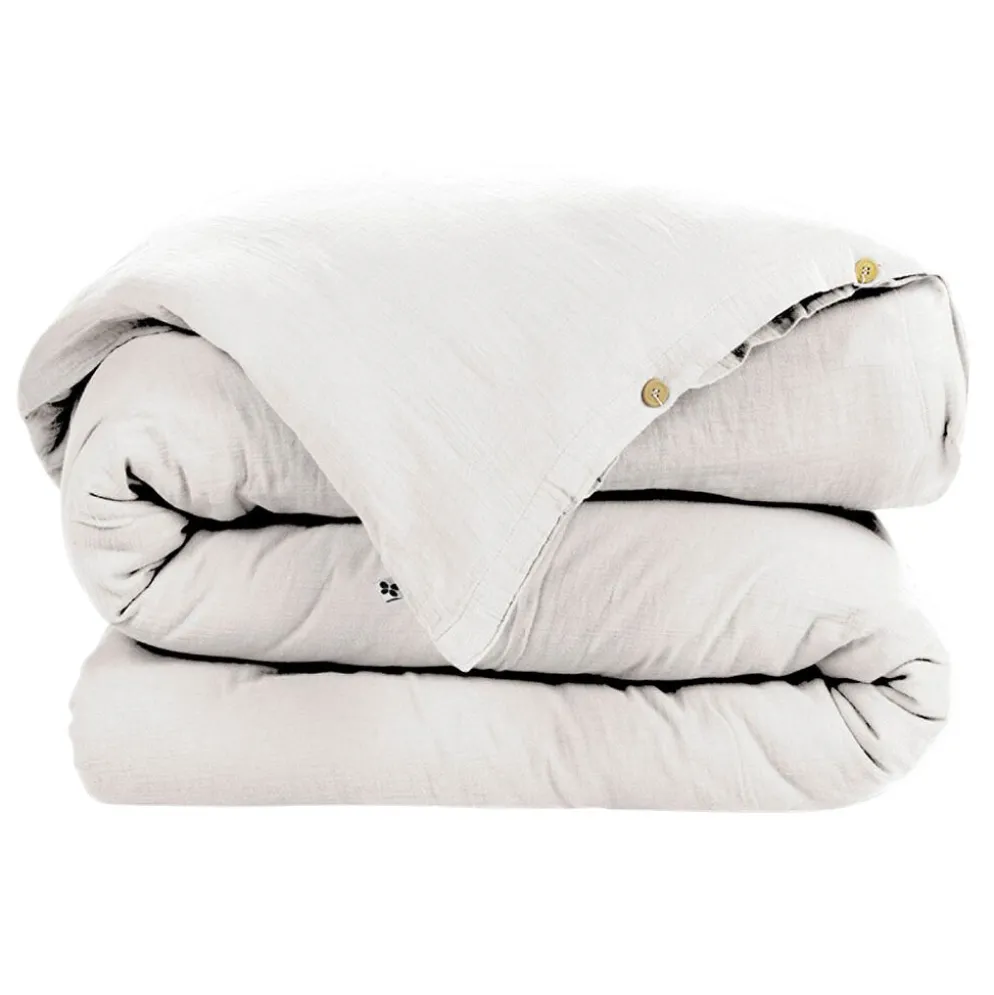Housse de couette chantilly en gaze de coton 240x220cm - Gaia