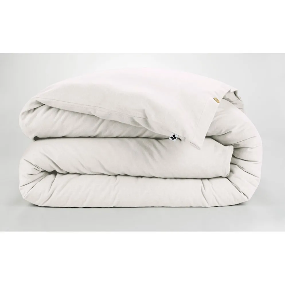 Housse de couette en flanelle de coton neige 240x220cm - Candice