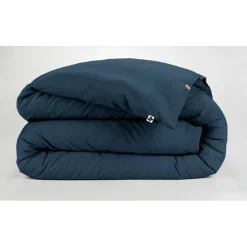 Housse de couette en flanelle de coton bleu nuit 240x220cm - Candice