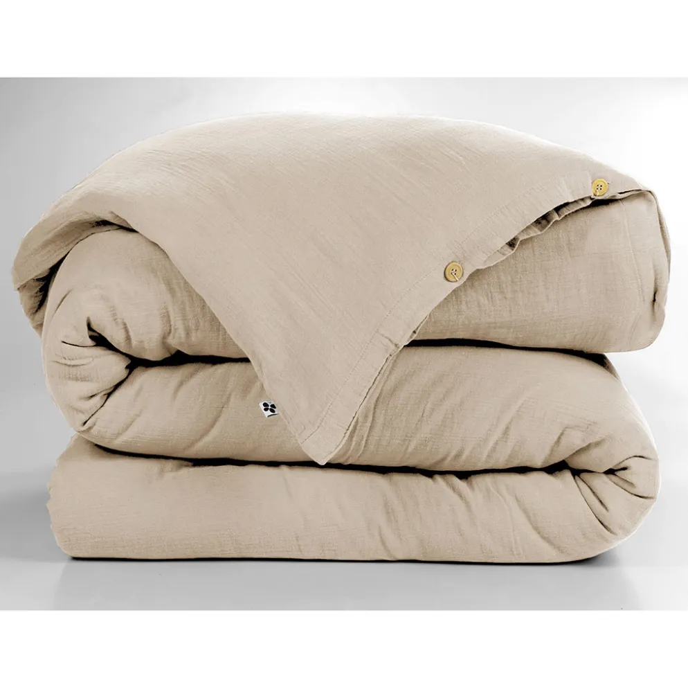 Housse de couette en gaze de coton ficelle 260x240cm - Gaia