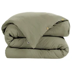 Housse de couette romarin en gaze de coton 260x240cm - Gaia
