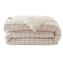 Housse de couette réversible en coton naturel 240x220cm - Gaia match