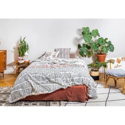 Housse de couette 240x220cm et 2 taies d'oreiller 60x60cm en coton - Ethnic