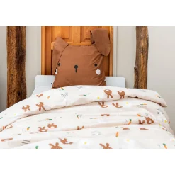 Housse de couette 140x200cm et 1 taie d'oreiller 60x60cm en coton - Pompon