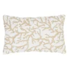 Housse de coussin coton motif coreil blanc et beige 50x30cm - estran