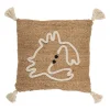 Housse de coussin Crabe en corde et jute naturel blanc 45x45cm - Eté A La Mer