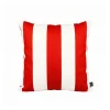 Housse de coussin d'extérieur rayé vermillon et blanc 45x45cm - Riviera